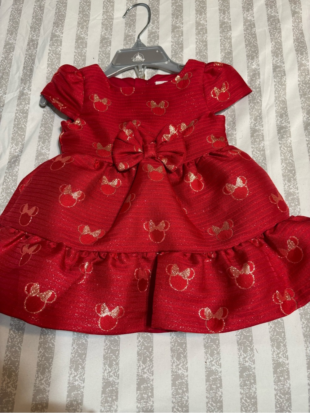 Disney Red Party Dress with Gold Minnie Print and Bow
Baby 3-6 Months